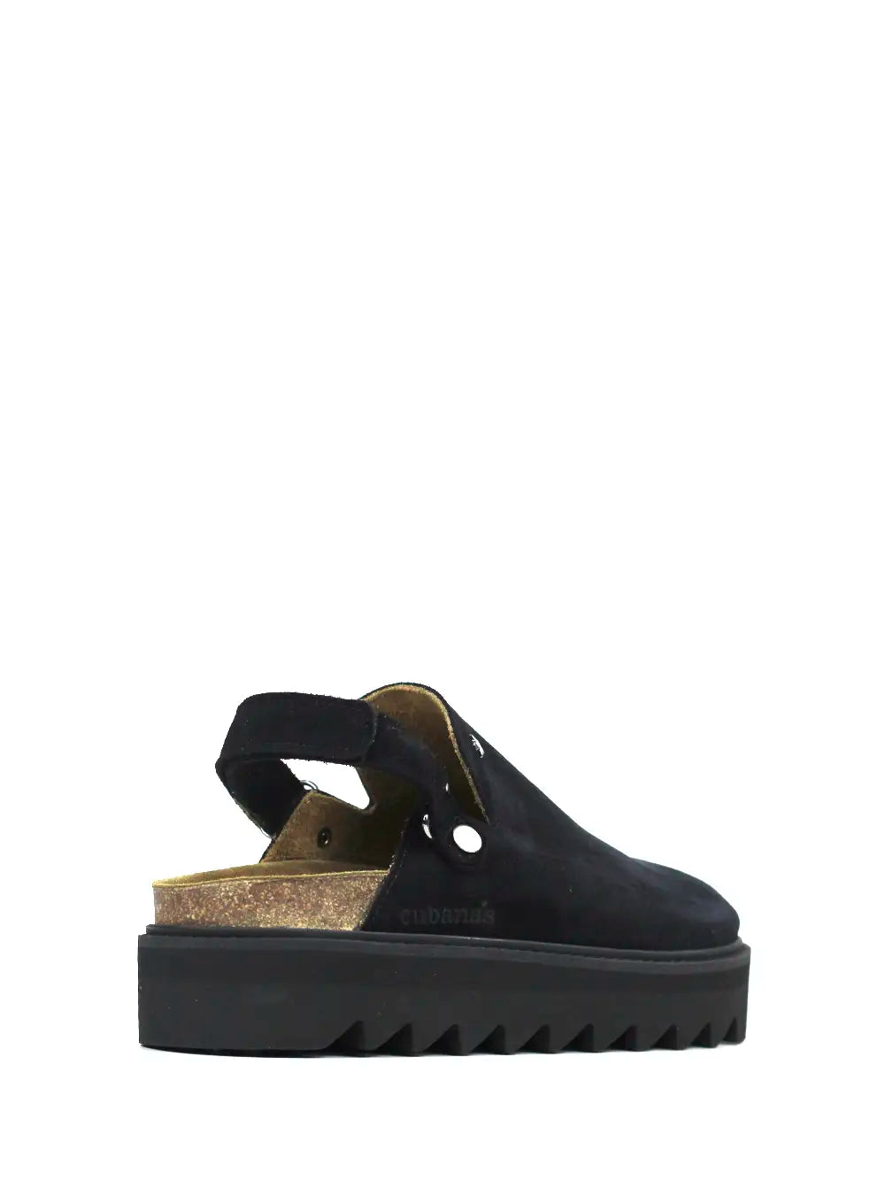 Sandália Aurora em Camurça Preta e Plataforma