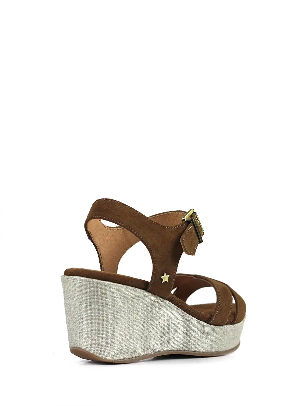 Brown Suede Wedge Sandal