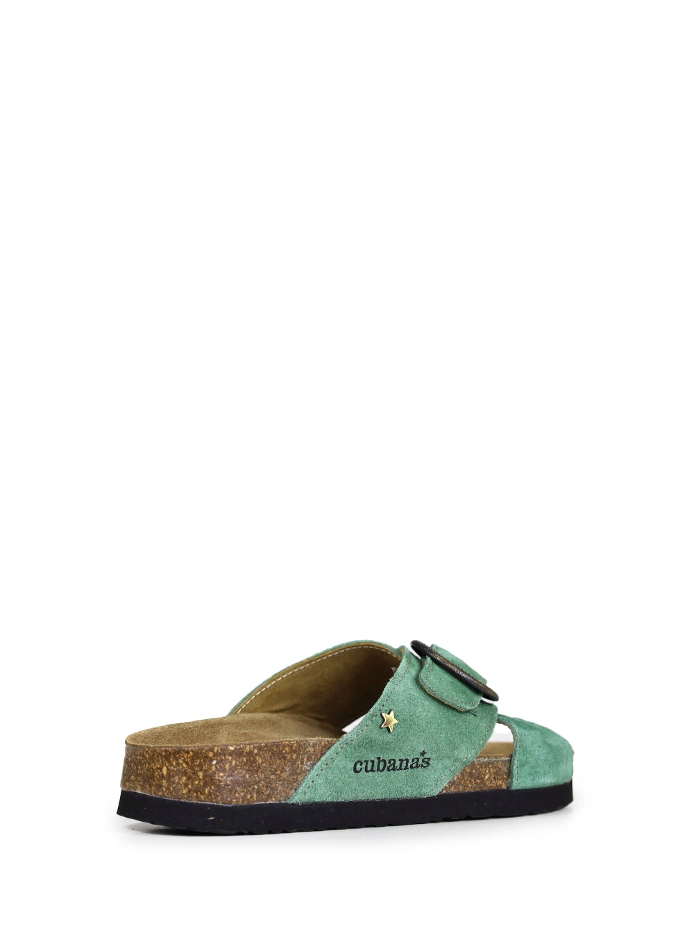 Carmo Sandal in Green Suede with Criss-Cross Straps