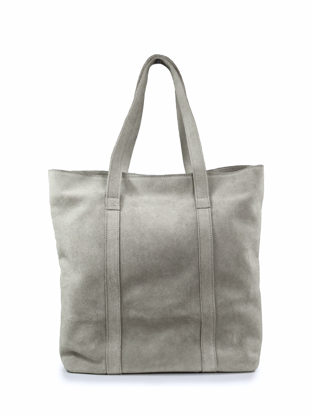 Grey Suede Maxi Bag