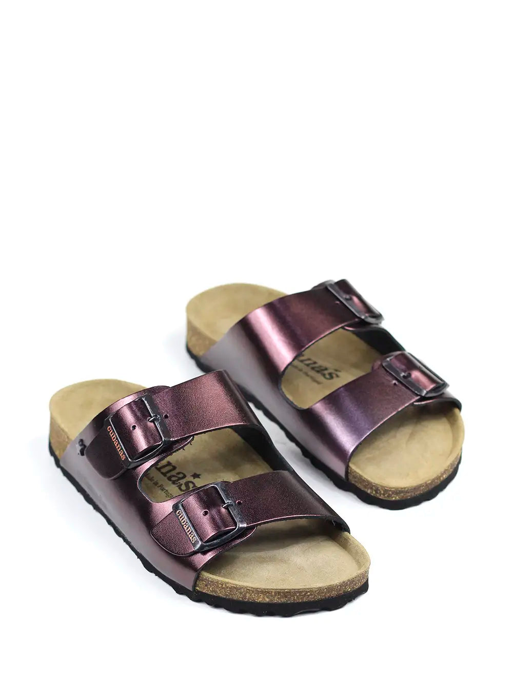 Sandália Amália em Pele Roxa Metalizada