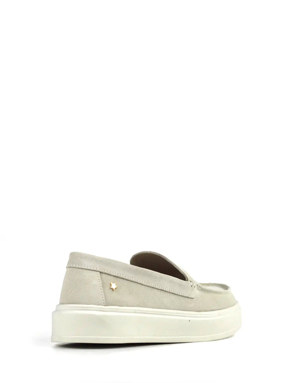 Mocasín de Ante Blanco y Suela Voluminosa