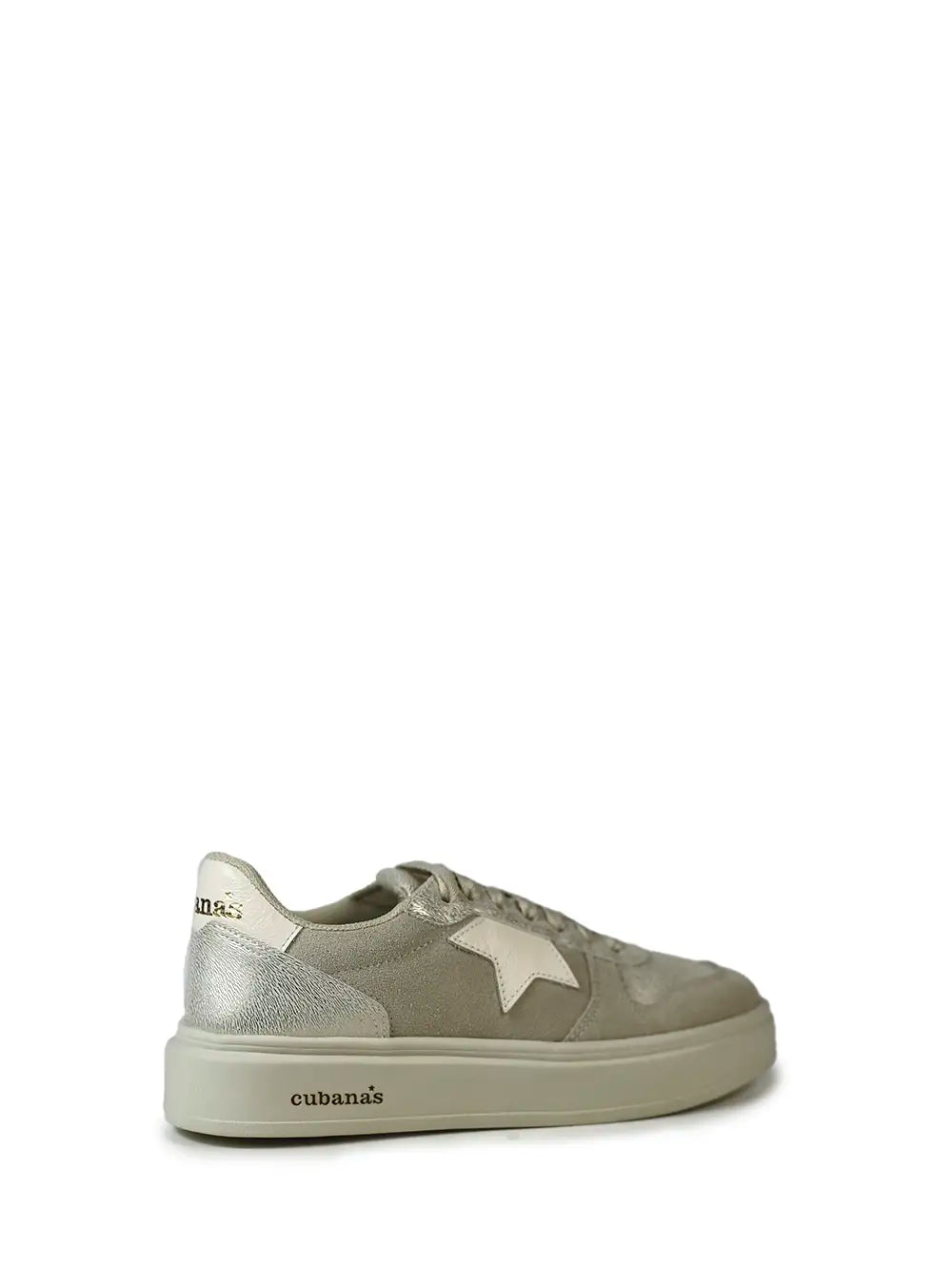 Ténis em Camurça Beige e Sola Volumosa