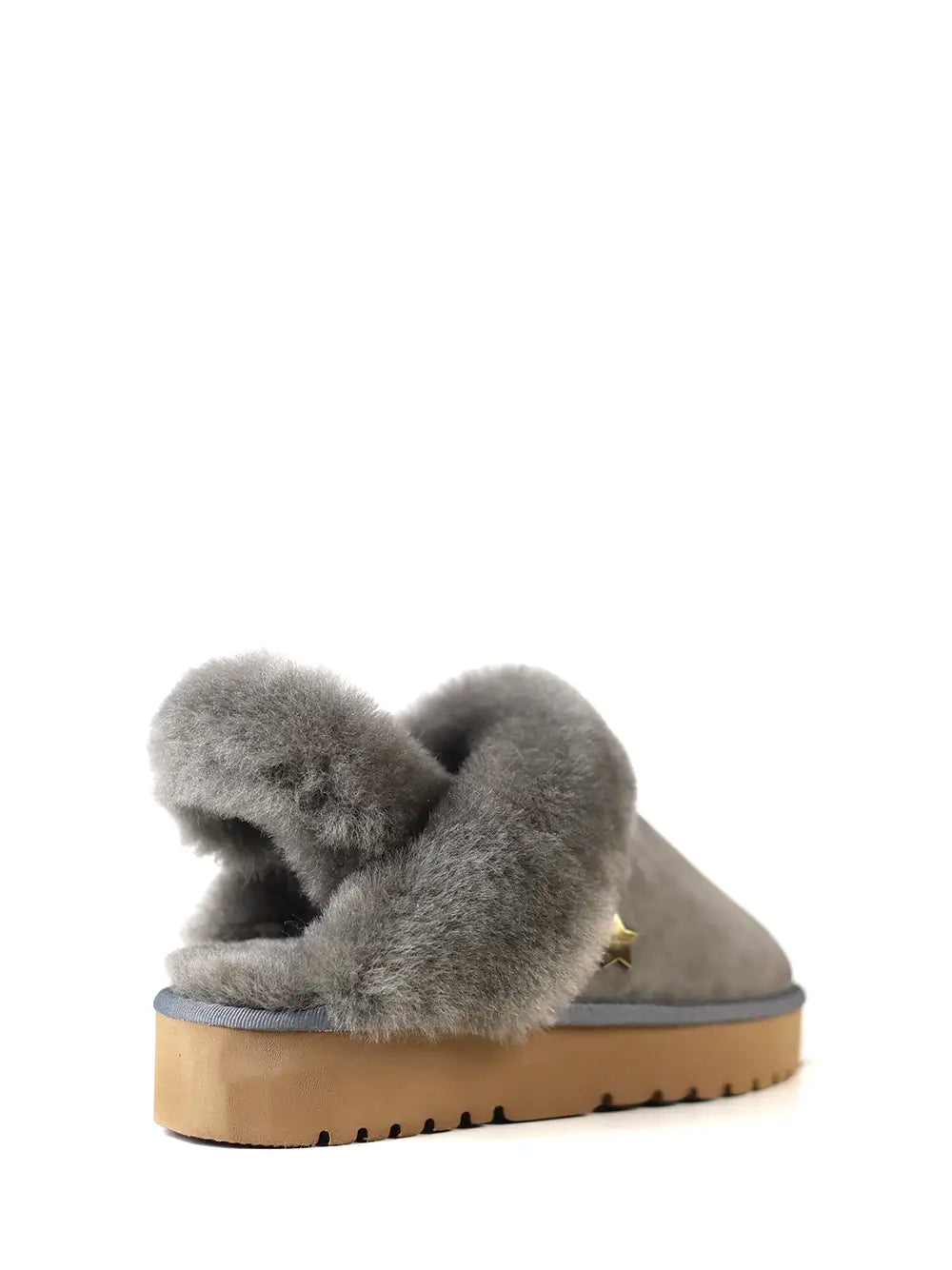 Socas Plataforma em Pele Cinza