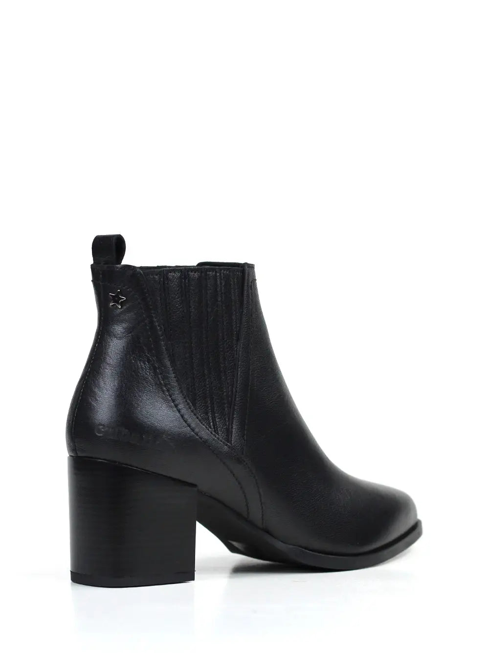 Bota Preta em Pele Texturizada com Salto em Bloco