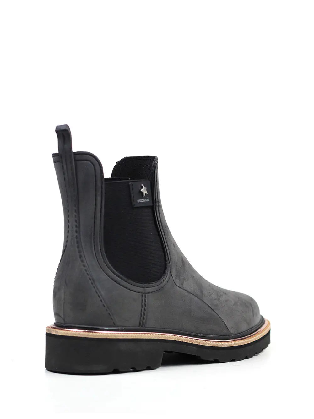 Black Dusk Rain Boot with Nubuck Finish
