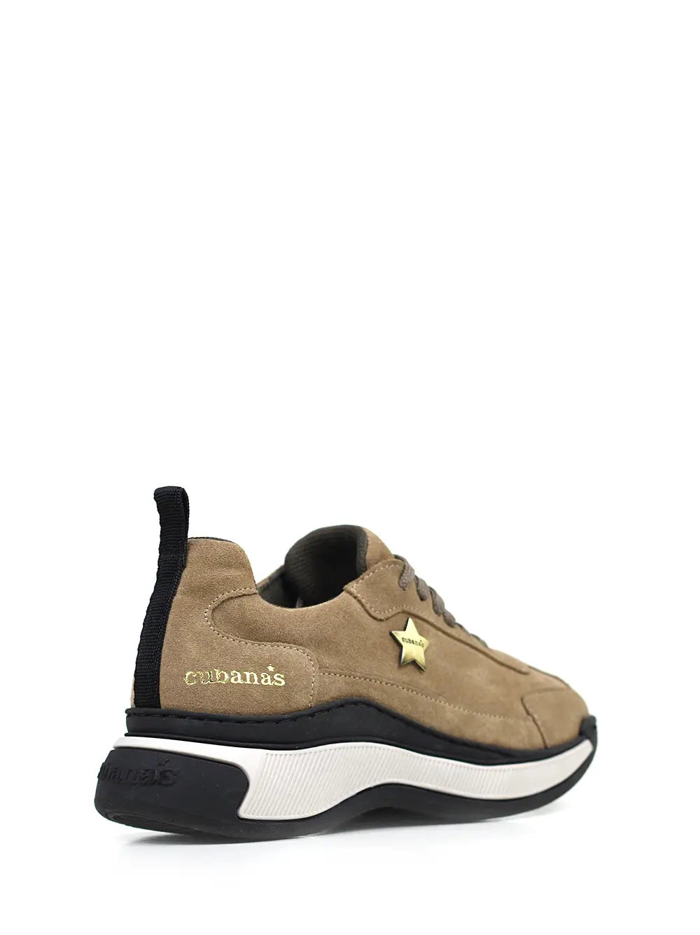 Beige Suede Sneakers with Chunky Soles