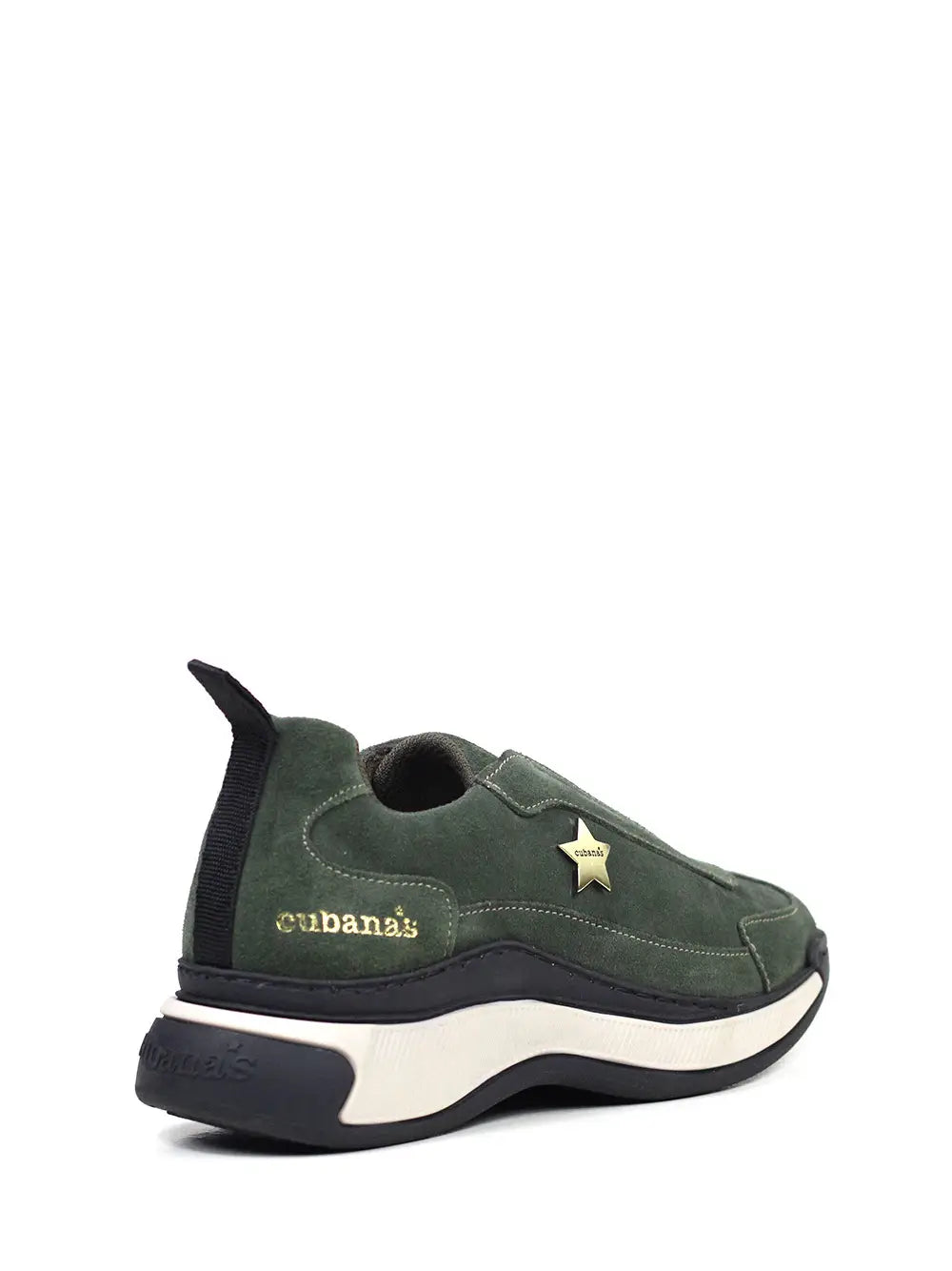 Zapatillas de Ante Verde Oscuro con Suela Gruesa