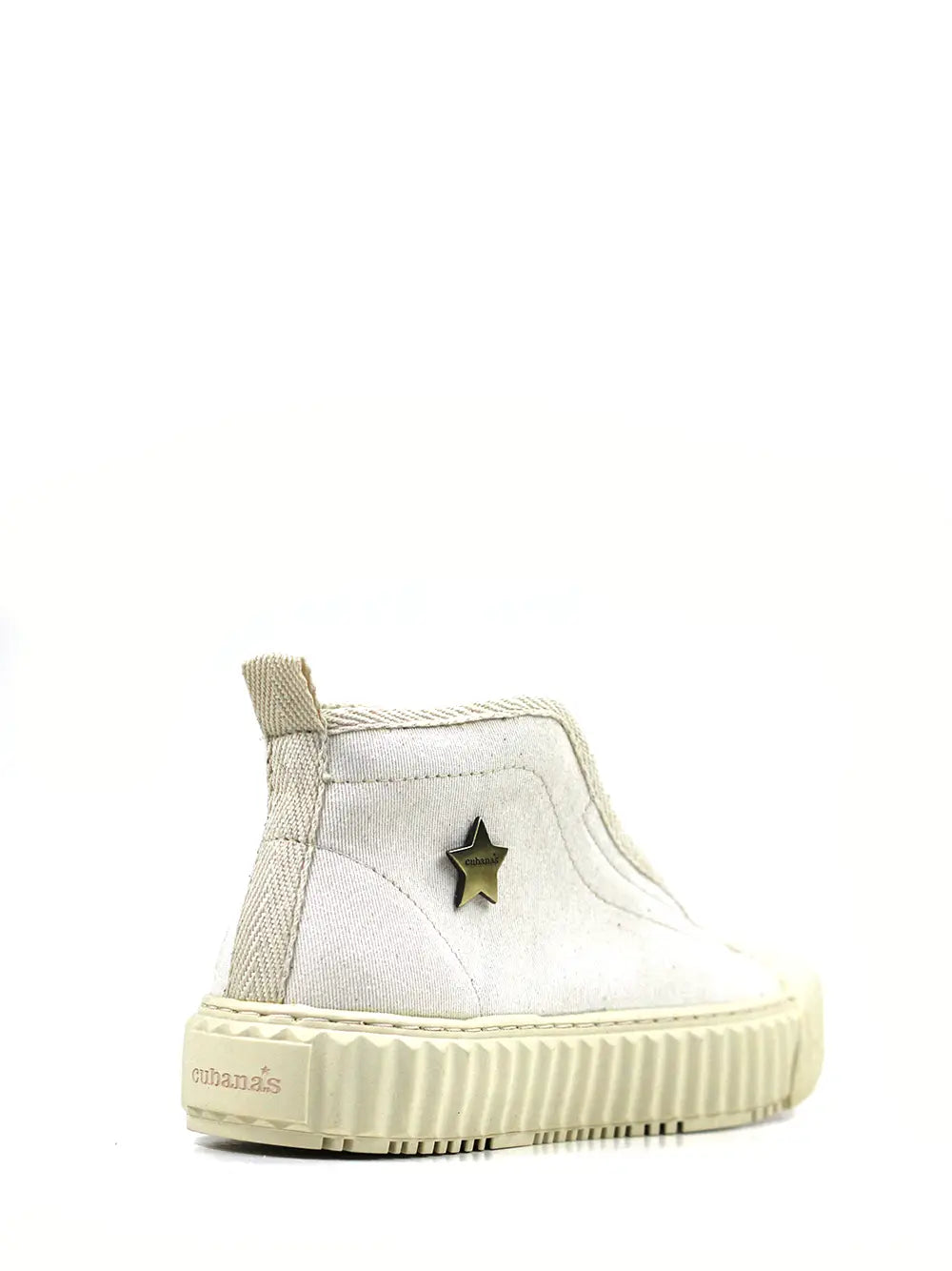 White Fabric Sneakers with Chunky Soles