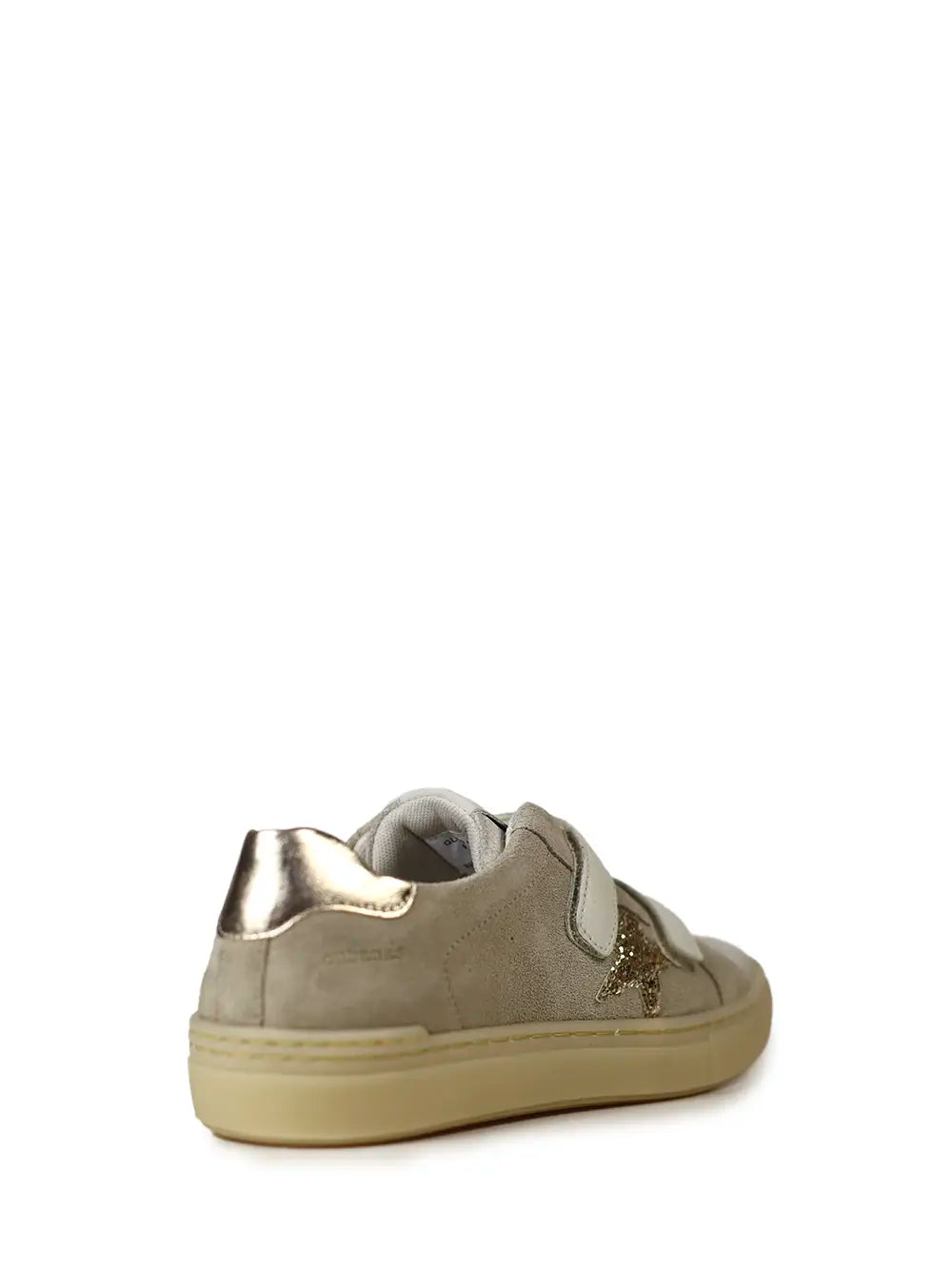 Beige Suede and Glitter Sneakers