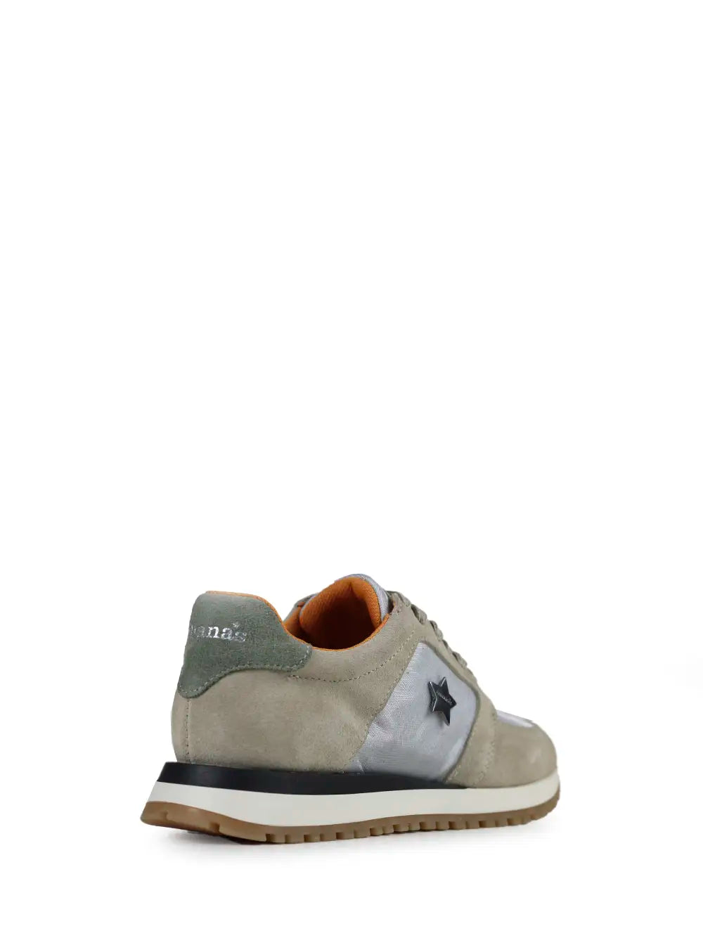 Zapatillas de Tela Blanca y Ante Beige