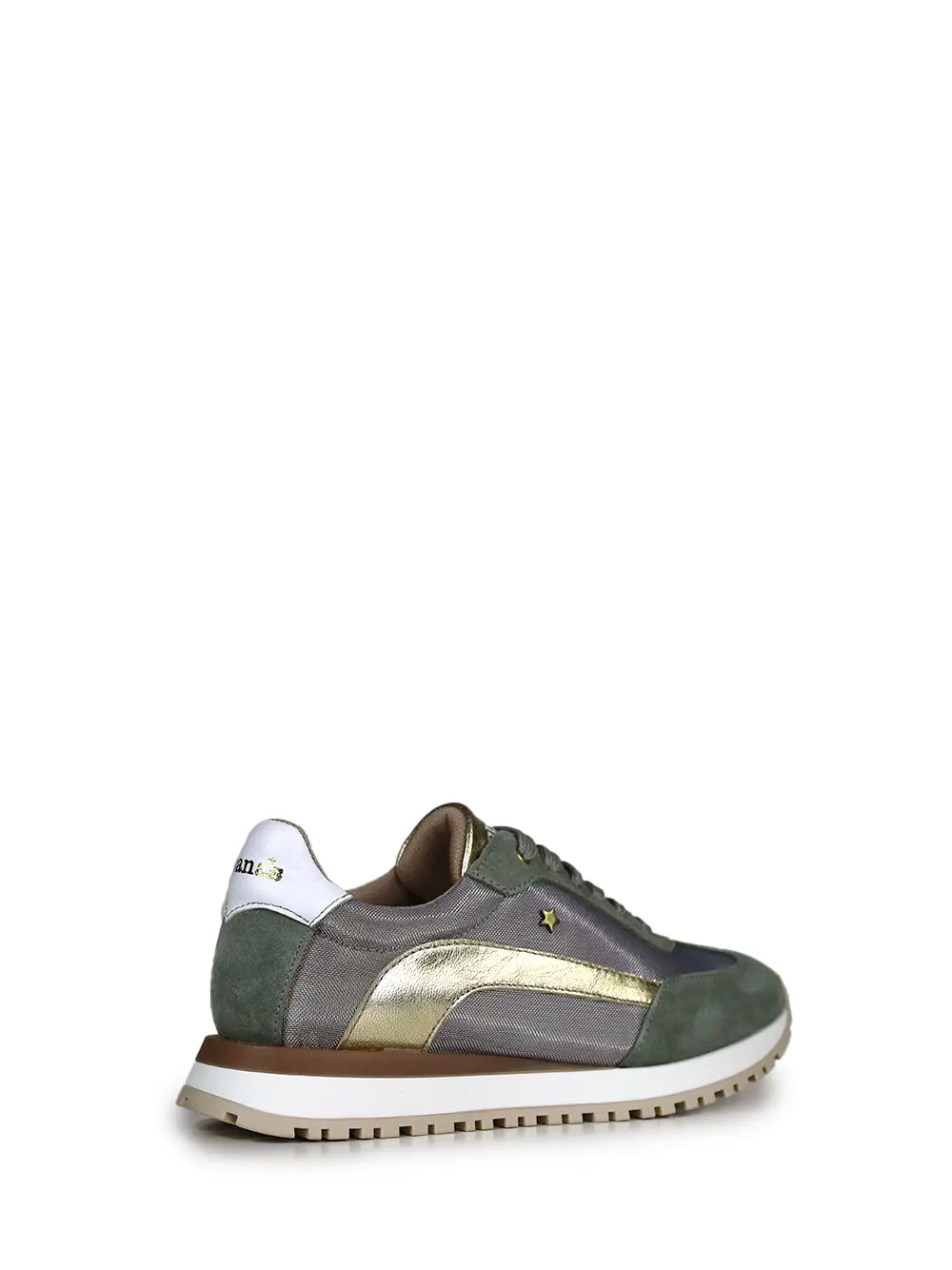 Green Suede and Elastic Sneakers