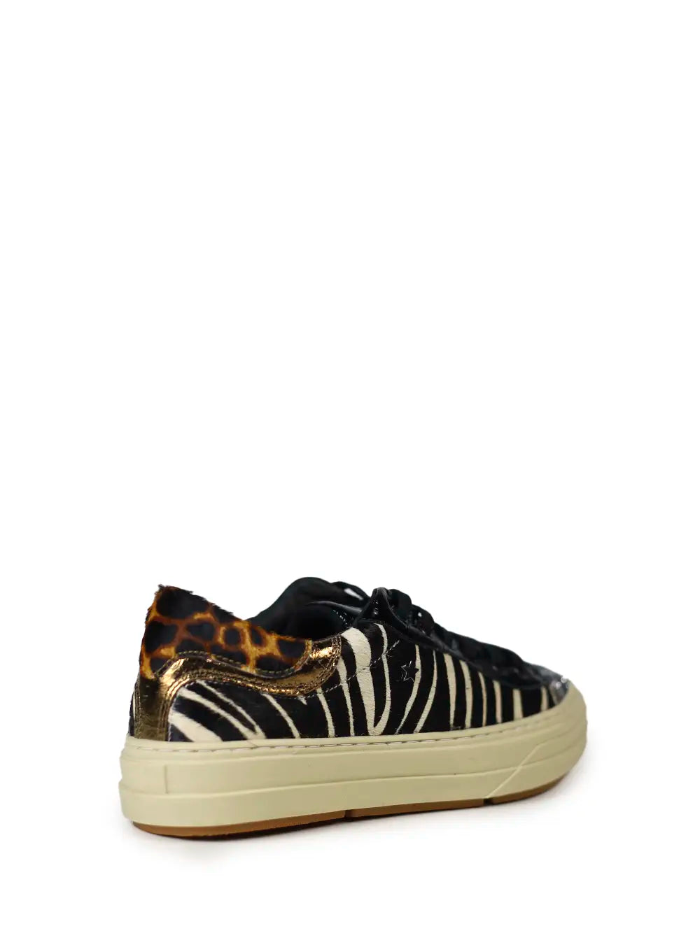 Ténis em Animal Print Zebra e Glitter