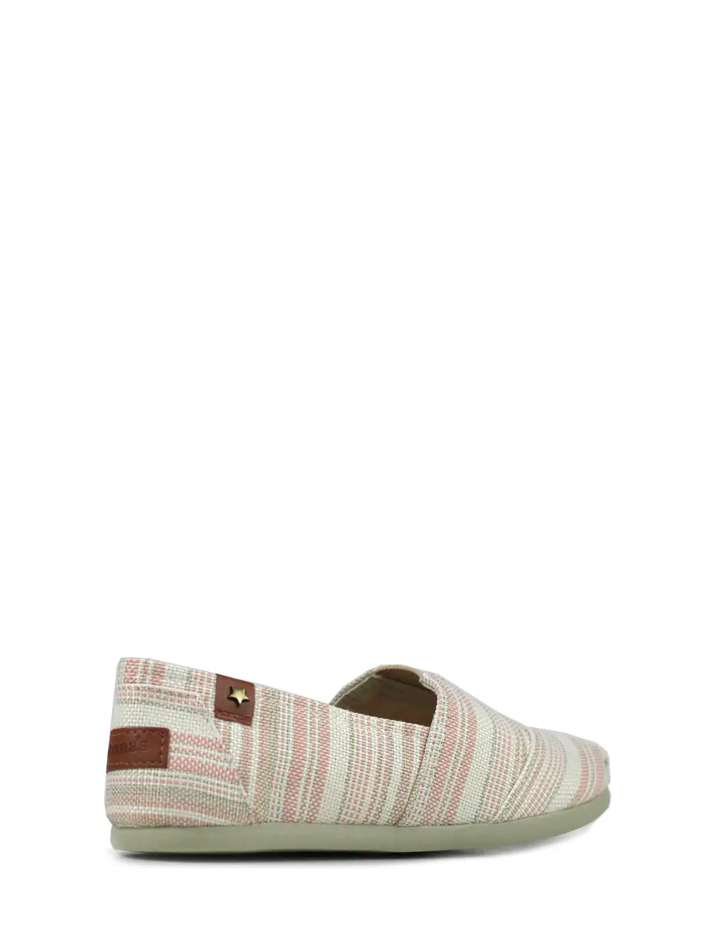 Striped Fabric Slippers in Pink