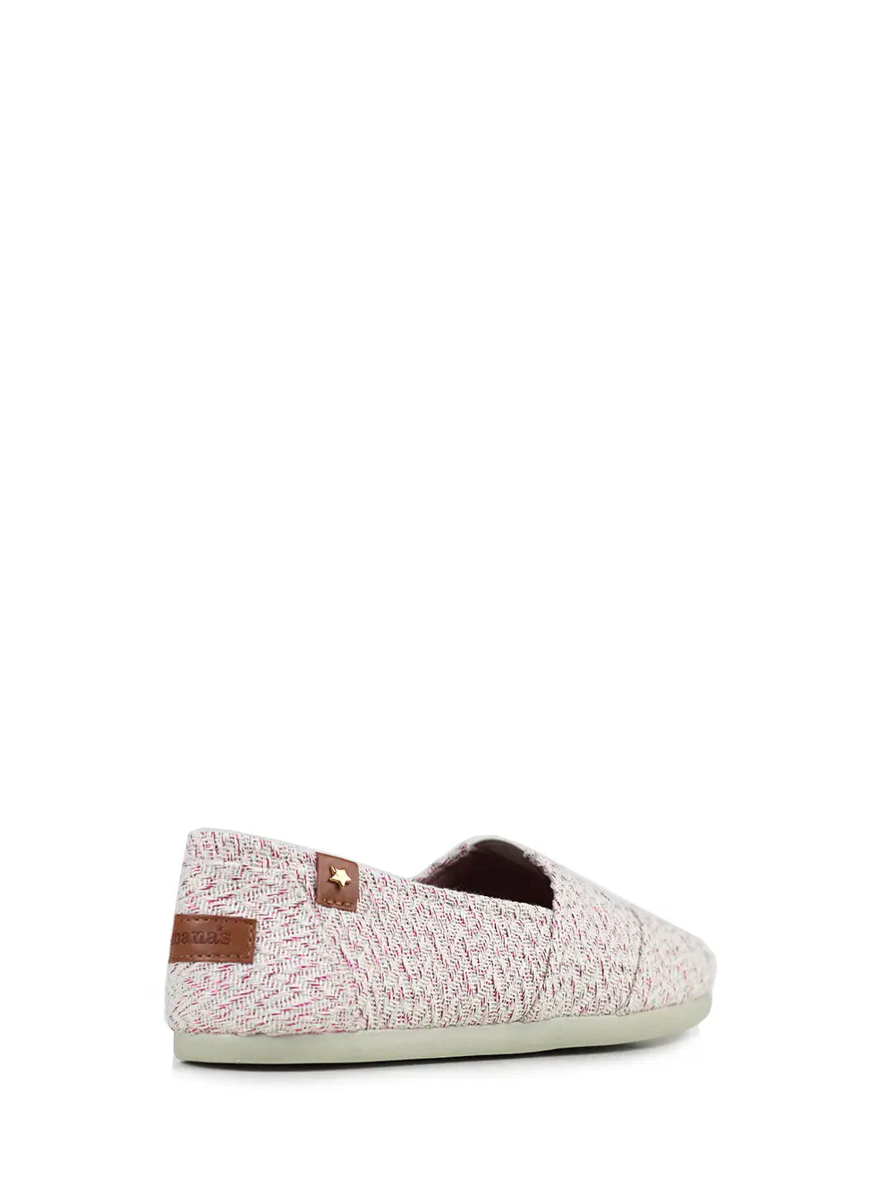 White and Pink Fabric Espadrilles