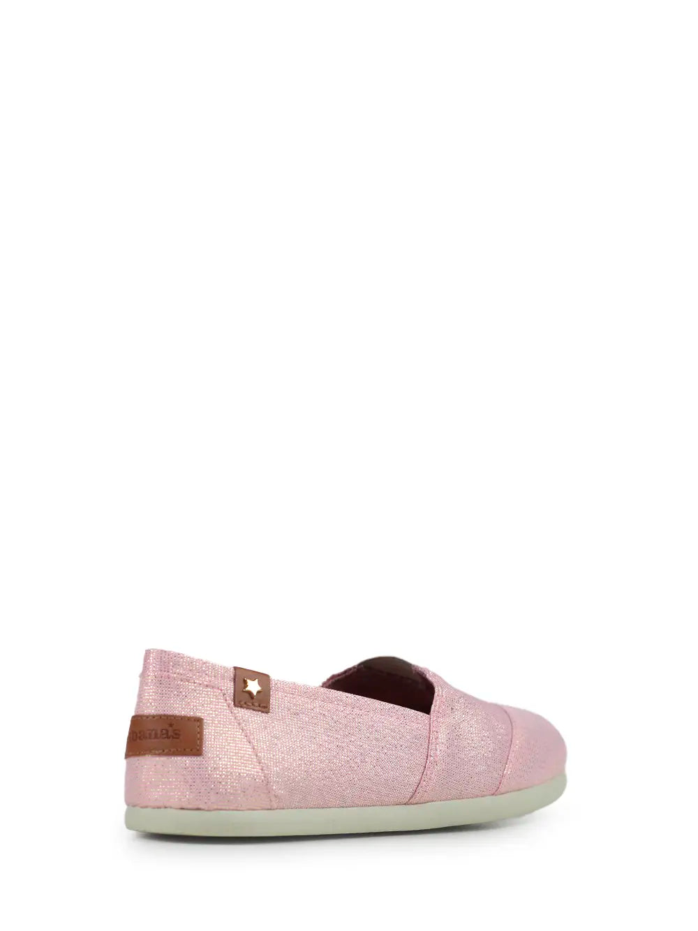 Pink fabric espadrille with glitter