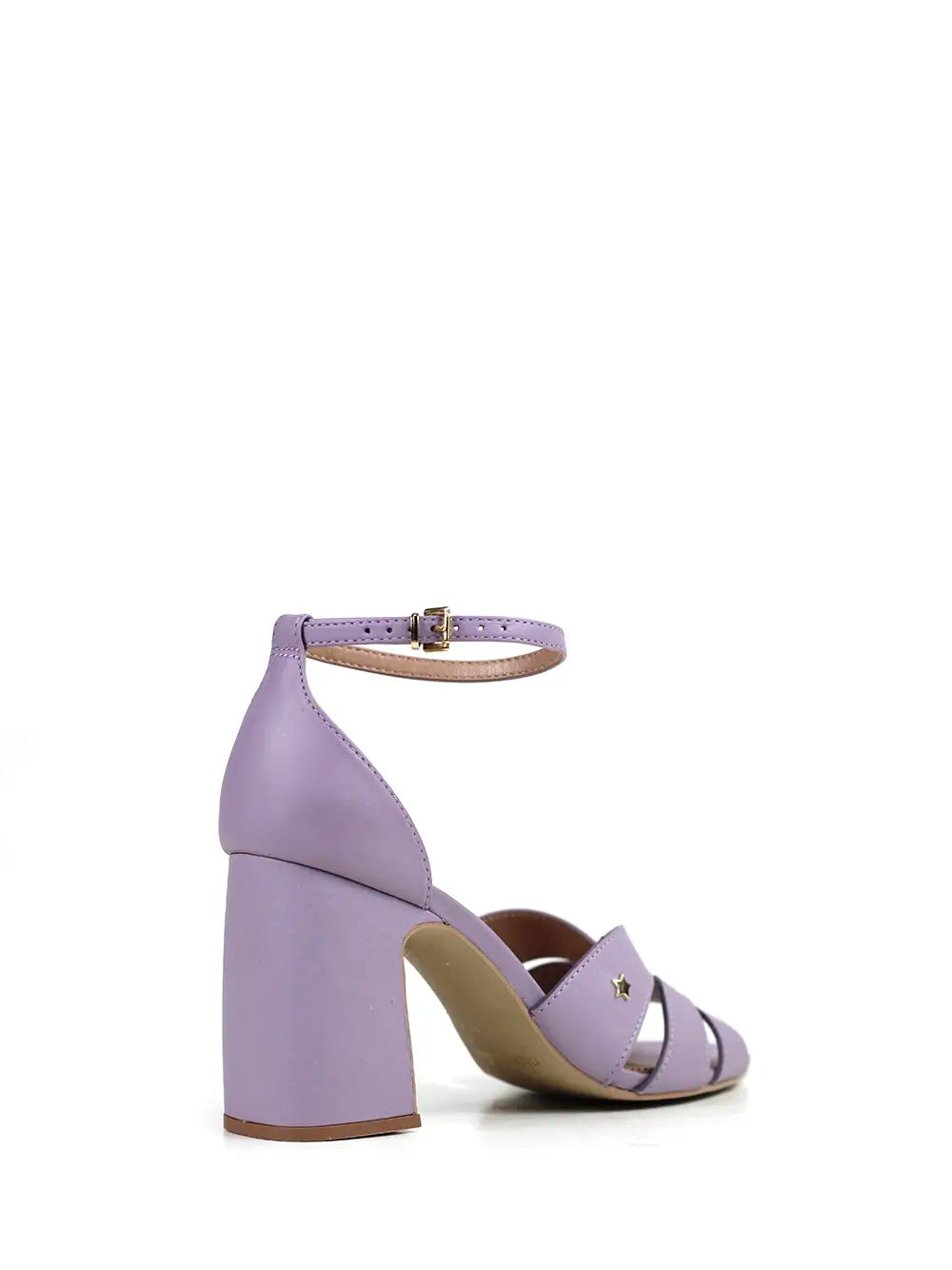 Purple Leather High Heel Sandals