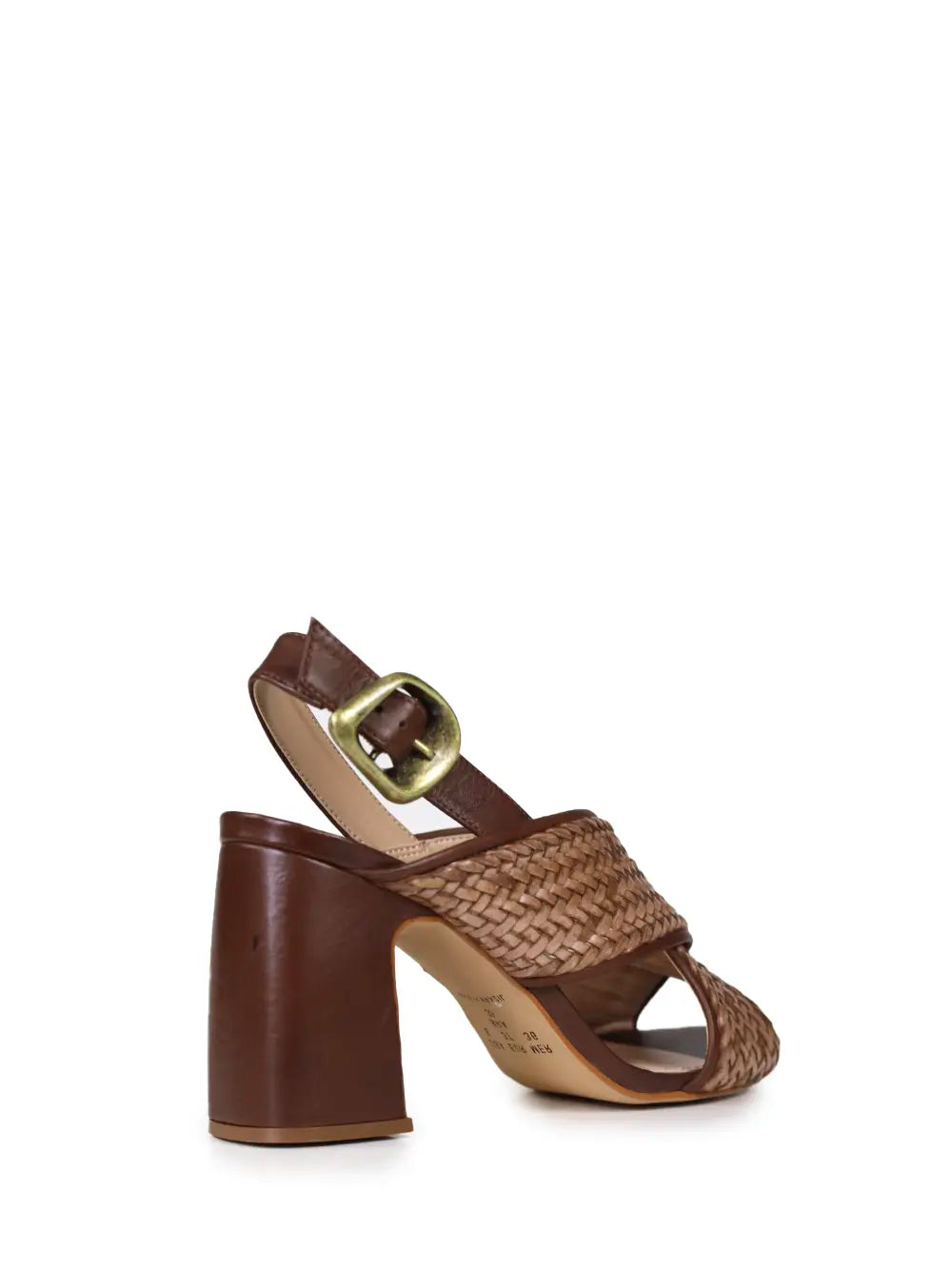 Sandália em Pele Castanha Entrançada