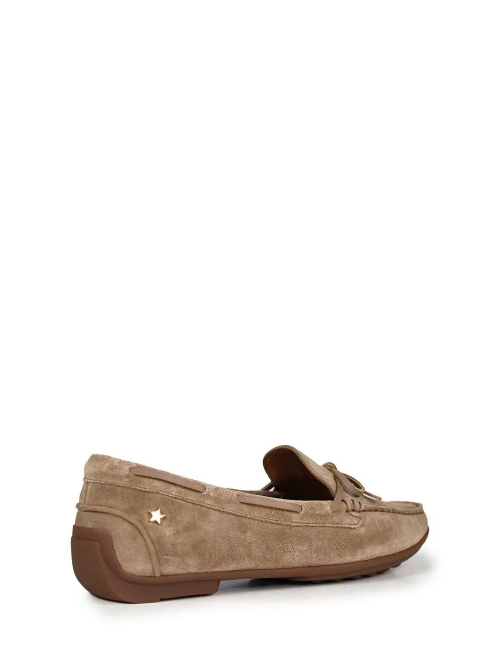 Loafer em Camurça Castanha e Laço