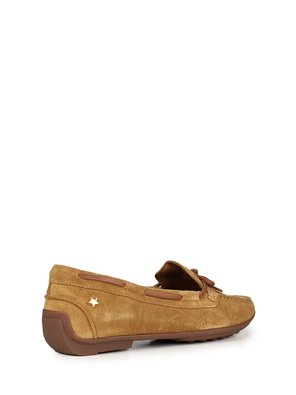 Loafer em Camurça Camel e Laço
