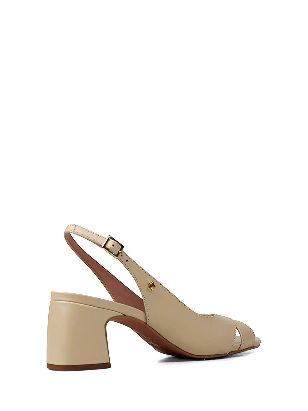 Off-White Leather Peep Toe Sandals