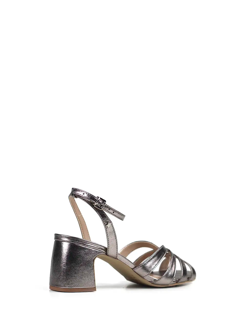 Silver Leather Strappy Sandals