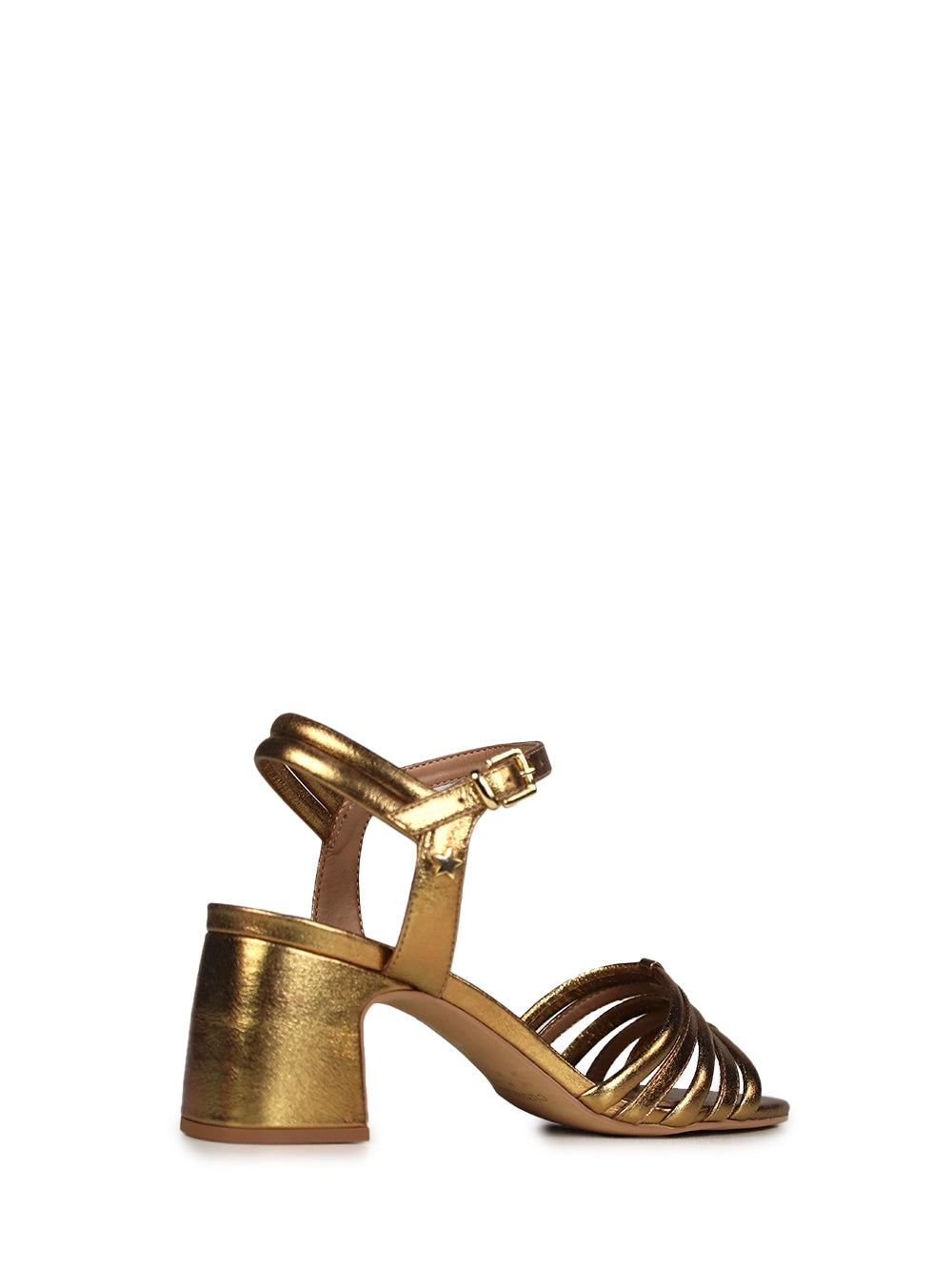 Gold Leather Sandal with Straps