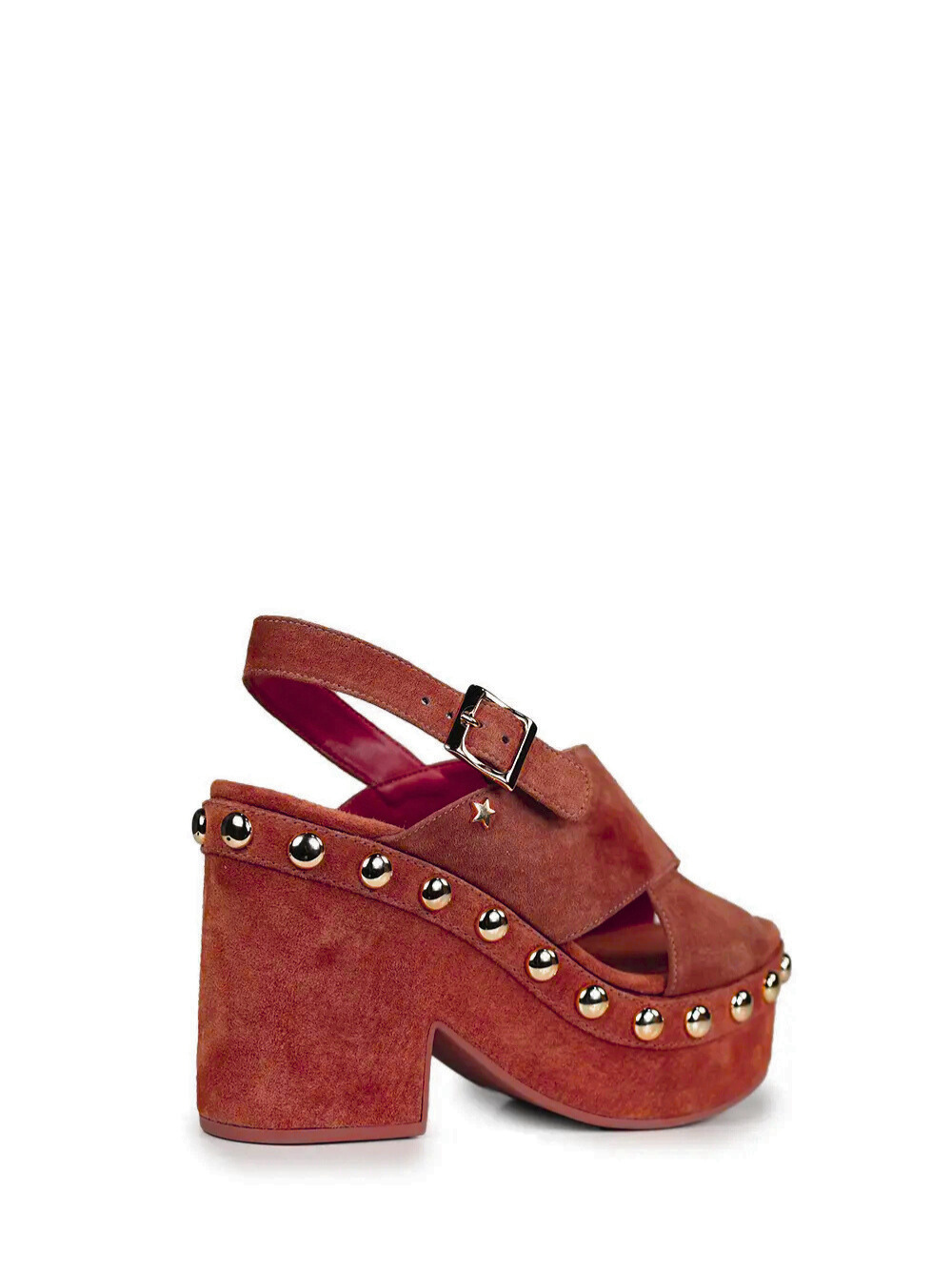Sandália Plataforma em Camurça Vermelha