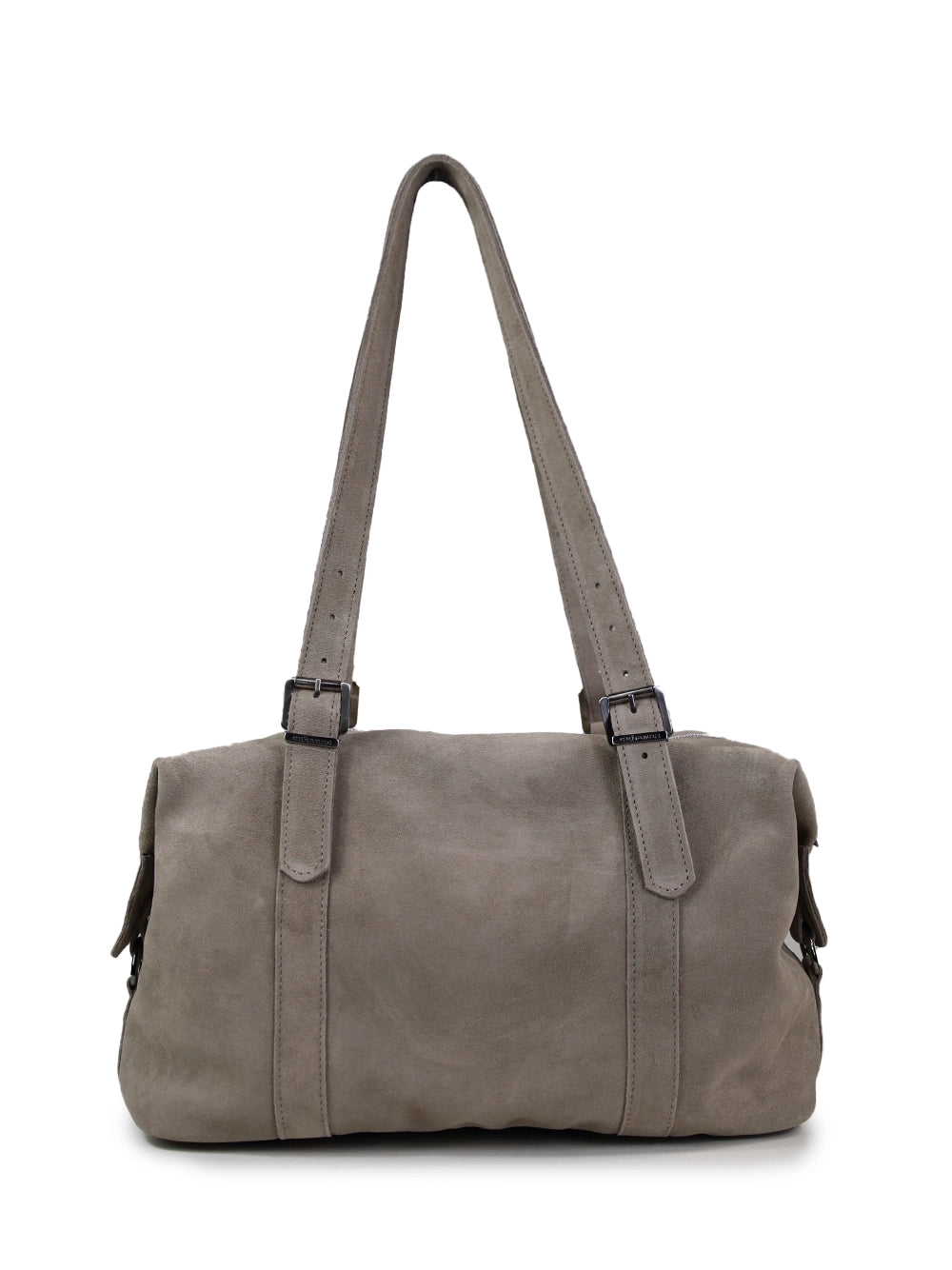 Grey Suede Shoulder Bag