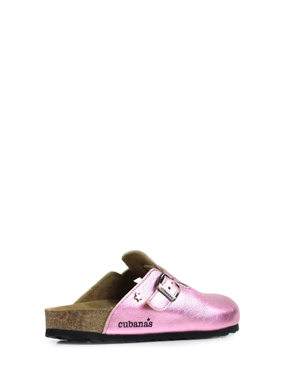 Sandalia María en Piel Rosa Metalizado