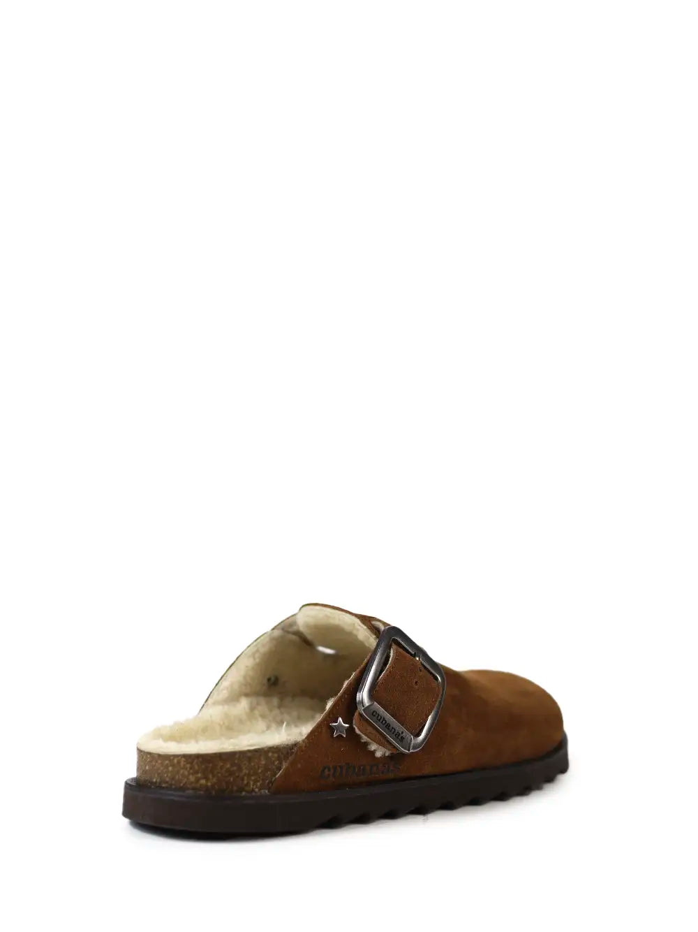 Maria Sandals in Brown Suede and Natural Fur