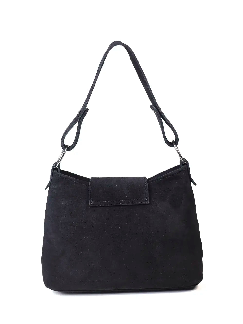 Black Suede and Cow Animal Print Bag