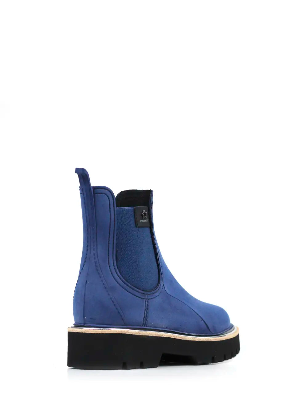 Galoche bleue avec finition nubuck