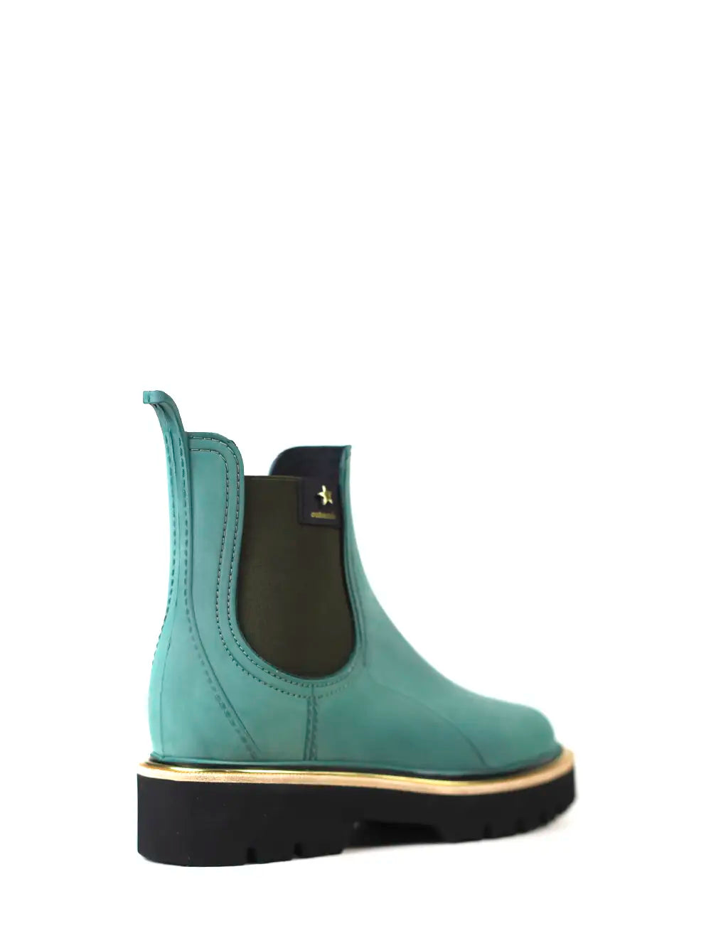 Galoche verte avec finition nubuck