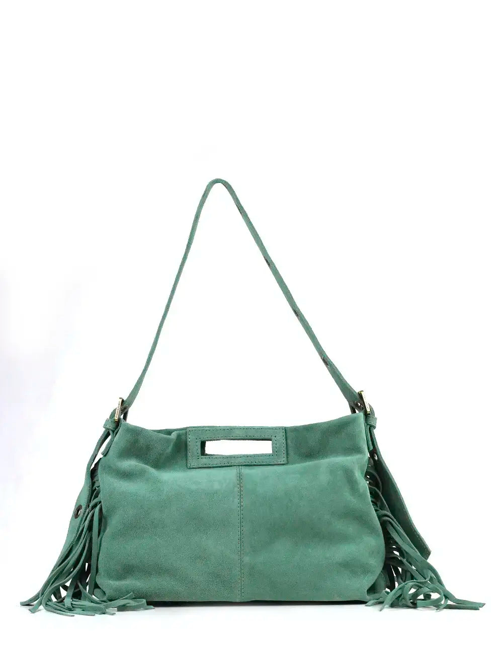 Mala em Camurça Verde e Franjas