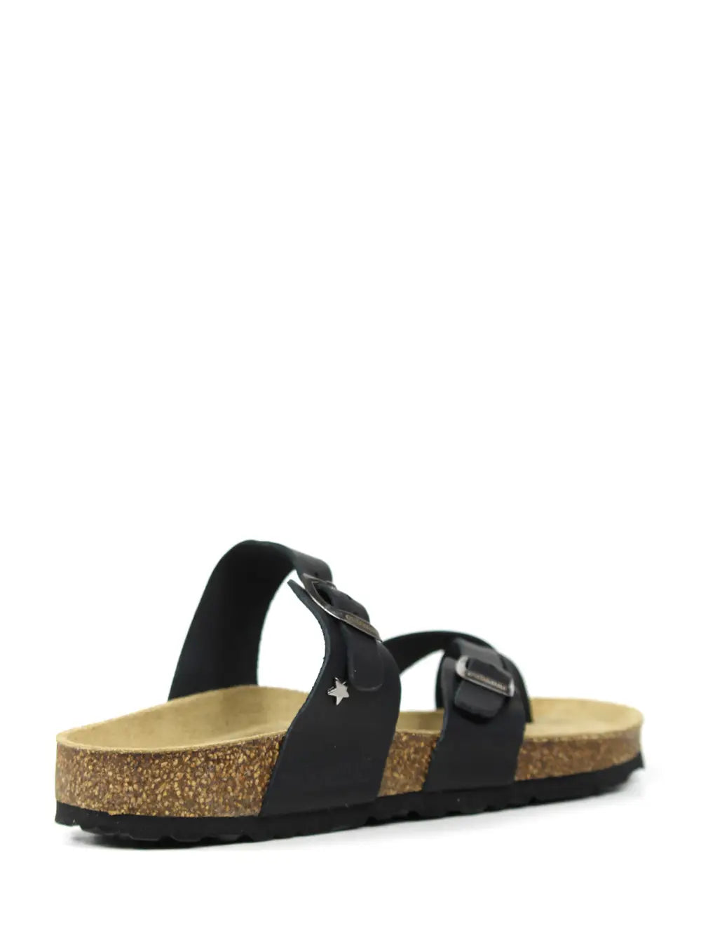 Nazare Sandals in Black Leather with Straps