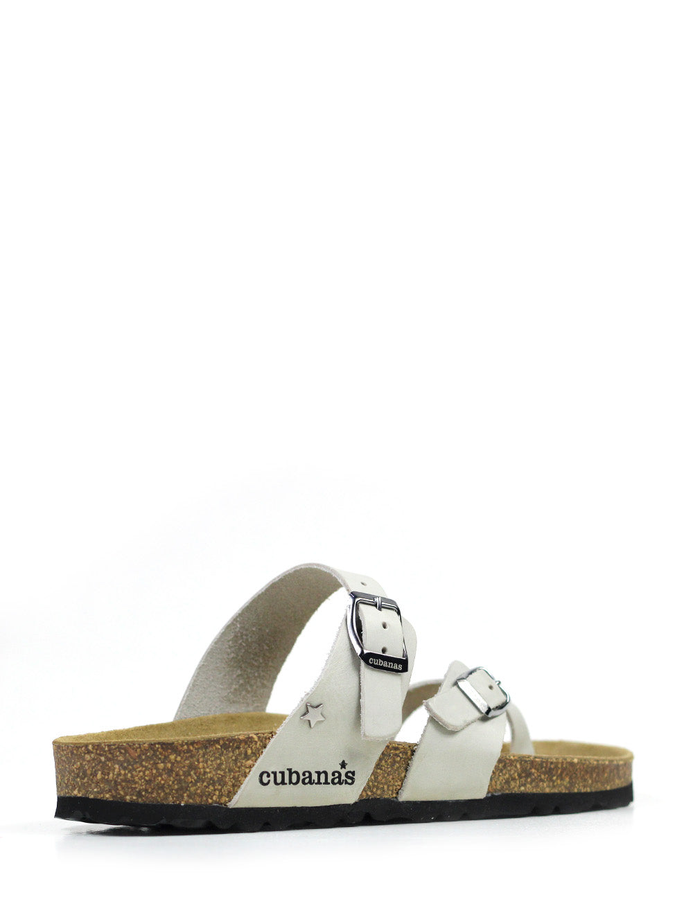 Nazare Sandal in Off-White Leather with Straps
