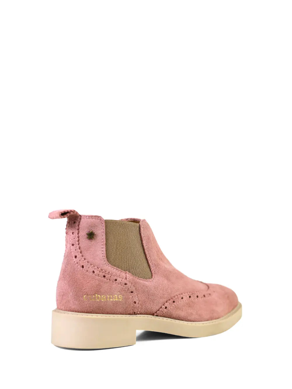 Bota em Camurça Rosa e Sola Beige