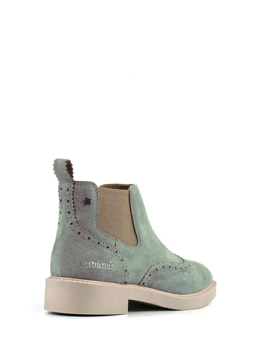 Green Suede Boot with Beige Sole