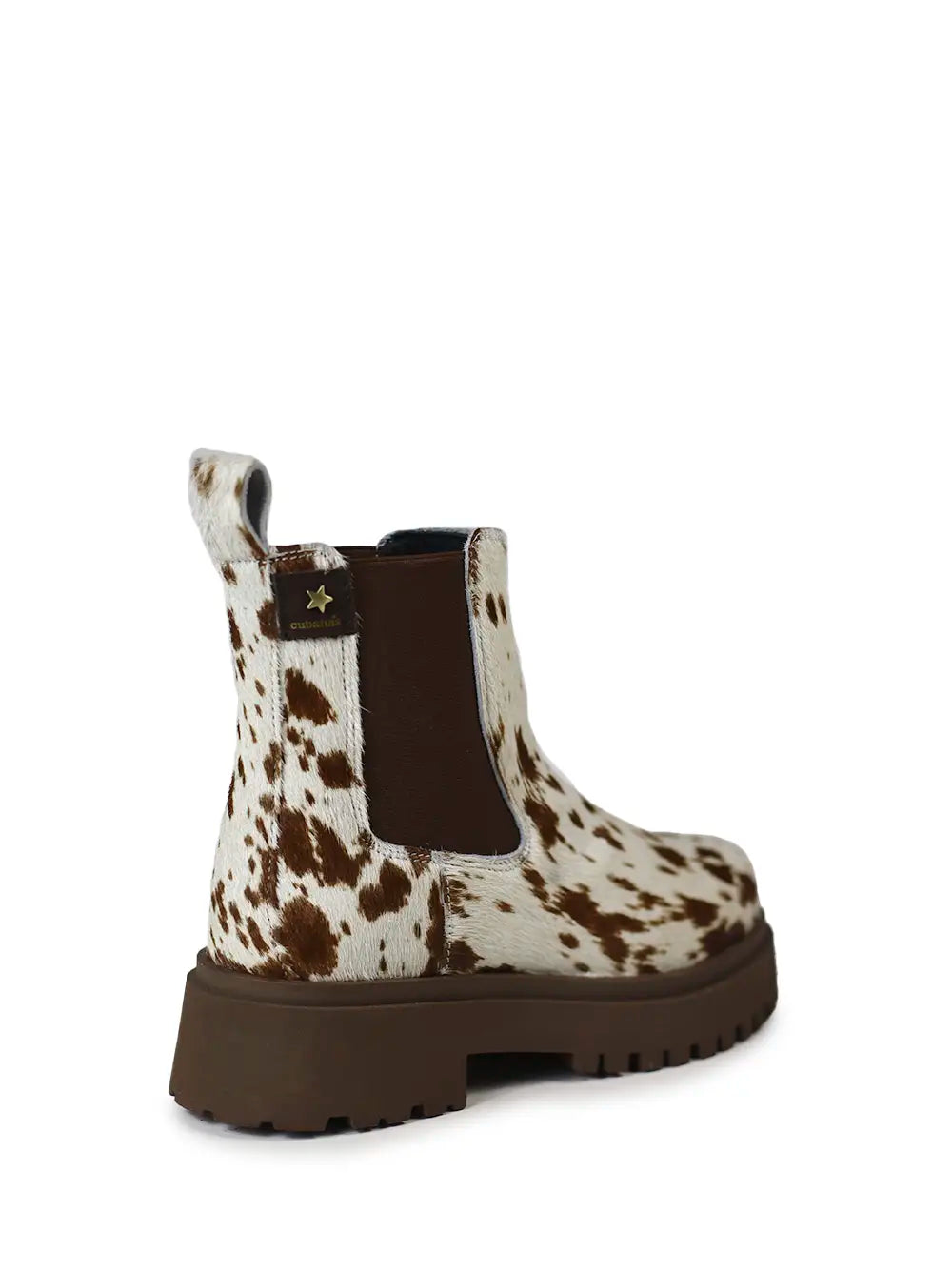 Brown Boots with Cow Print