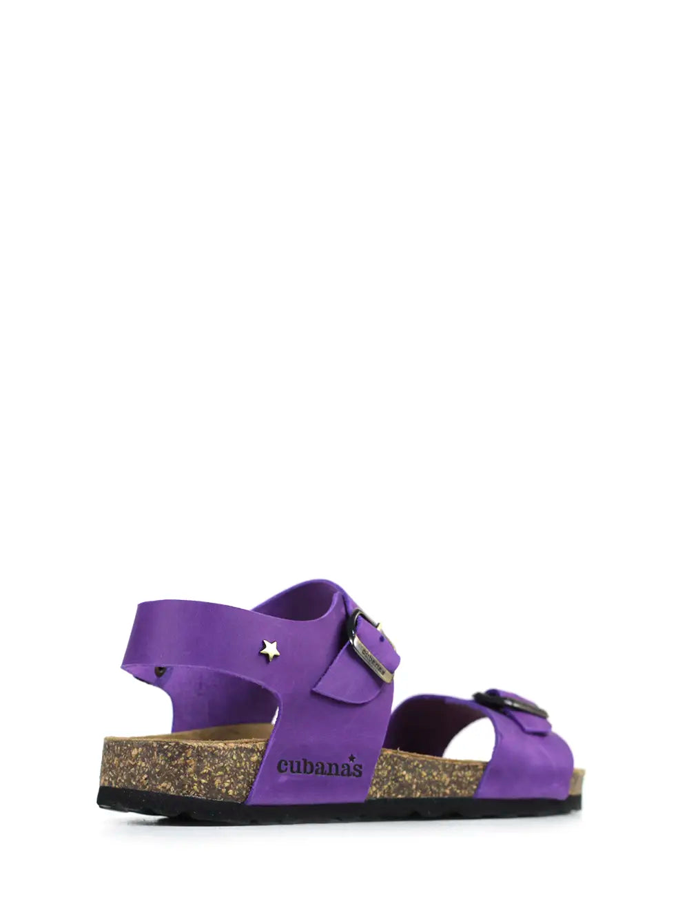 Sandalia Olivia de Piel Morada con Dos Tiras