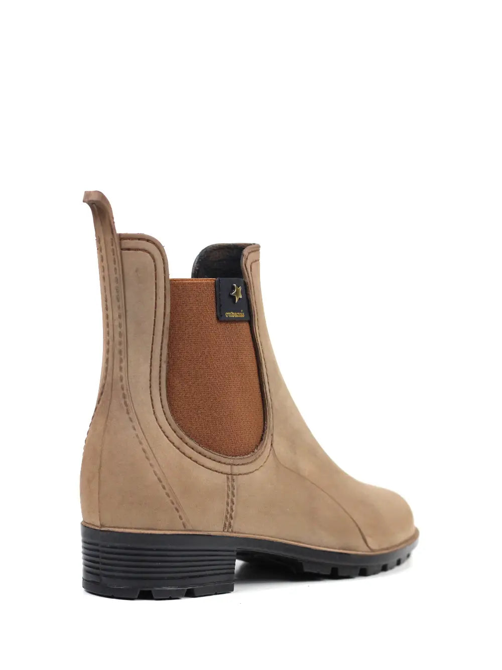 Camel Rain Boot with Nubuck Finish