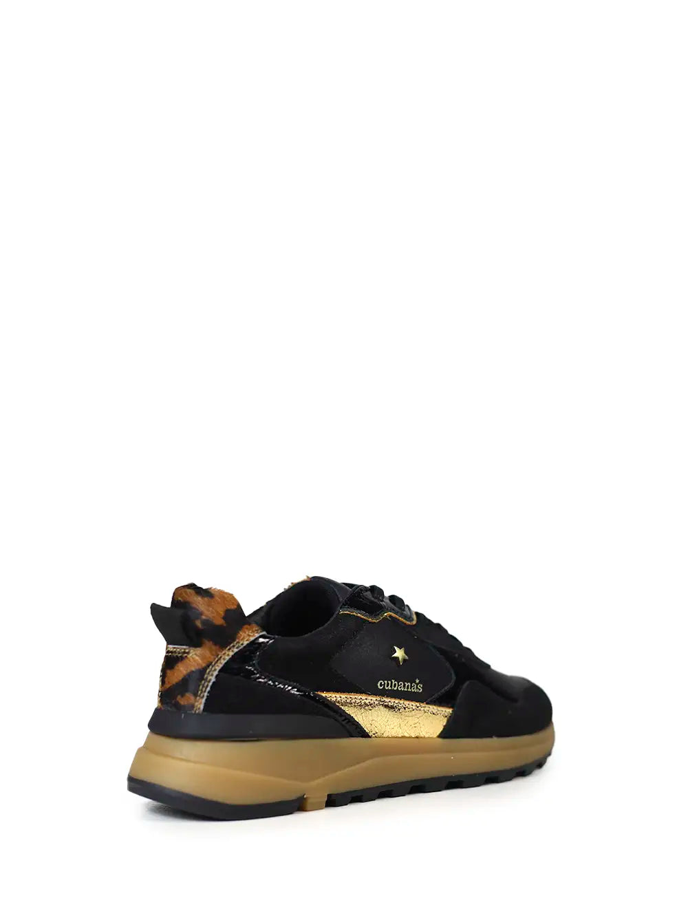Zapatillas negras de piel