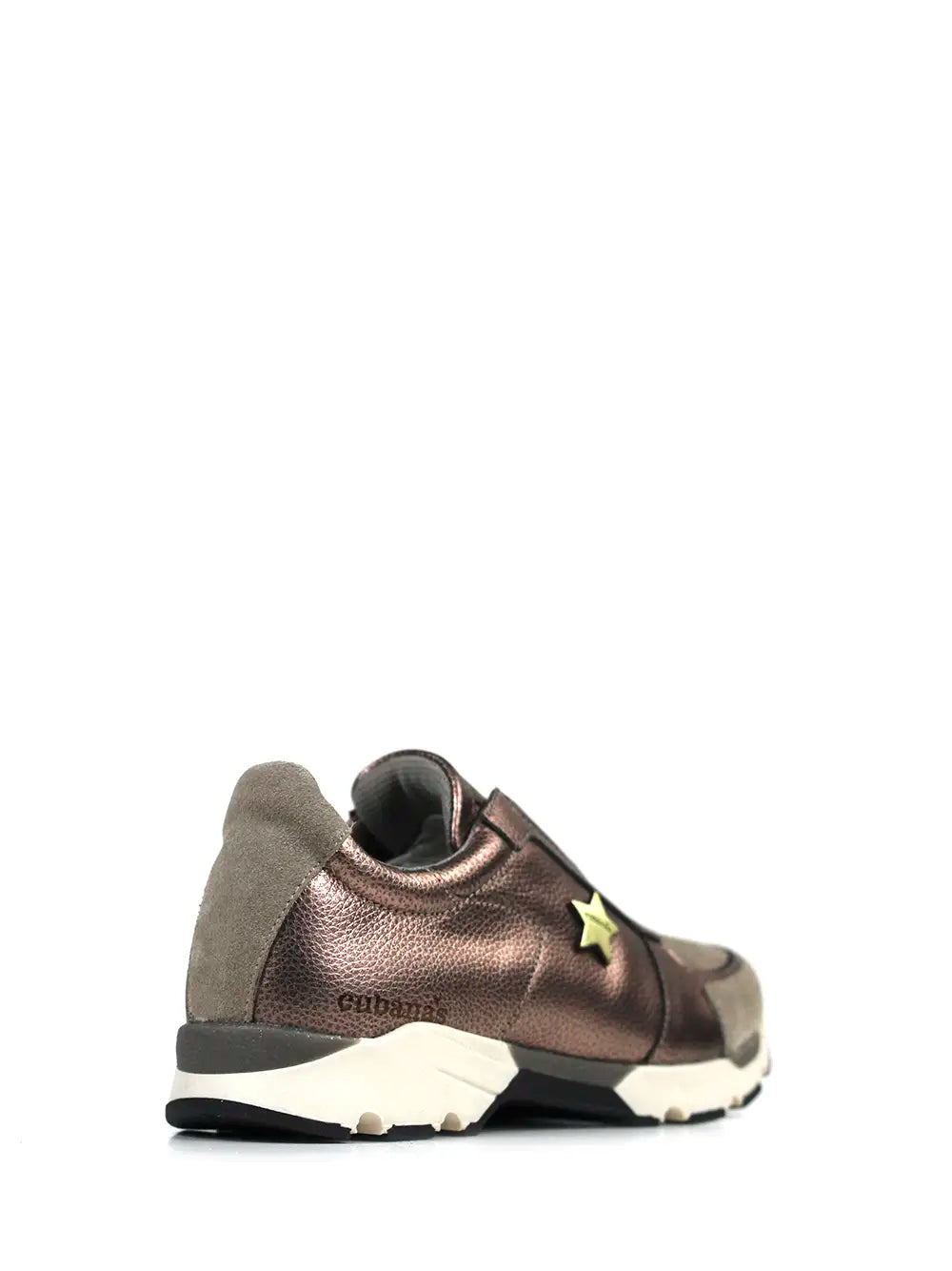 Beige Leather and Gray Suede Sneakers