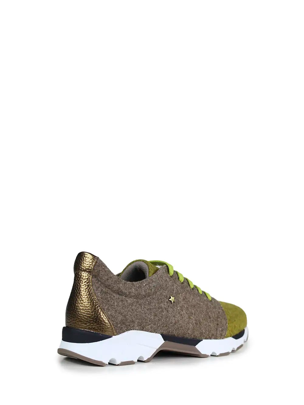 Yellow and Beige Burel Sneakers