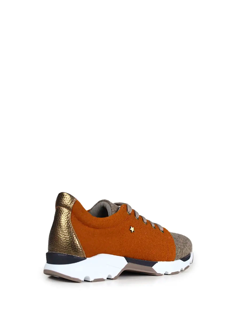 Orange and Beige Burel Sneakers