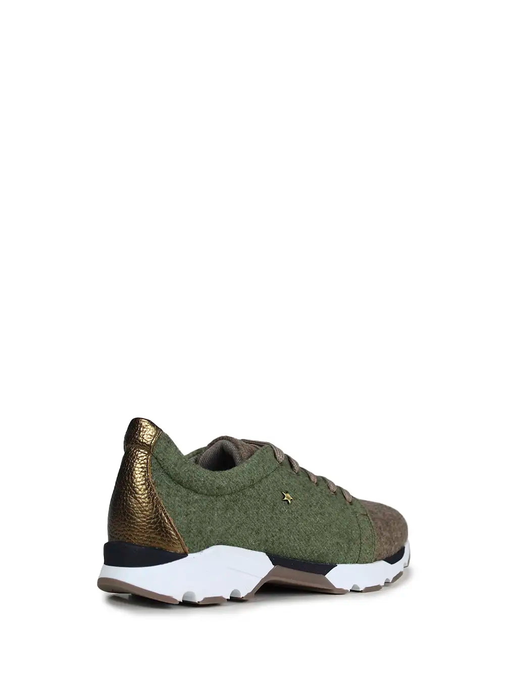 Green and Beige Burel Sneakers
