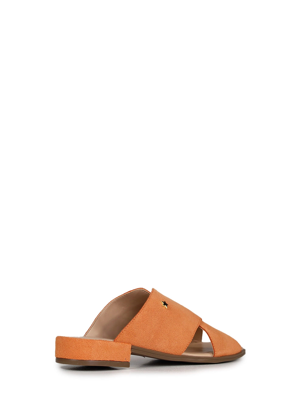 Sandália Rasa em Camurça Laranja