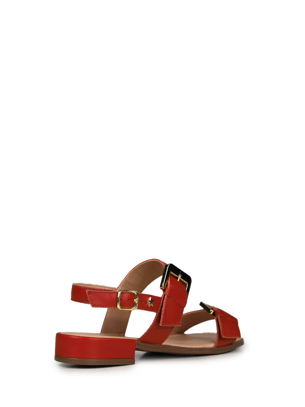 Sandália Rasa em Pele Vermelha