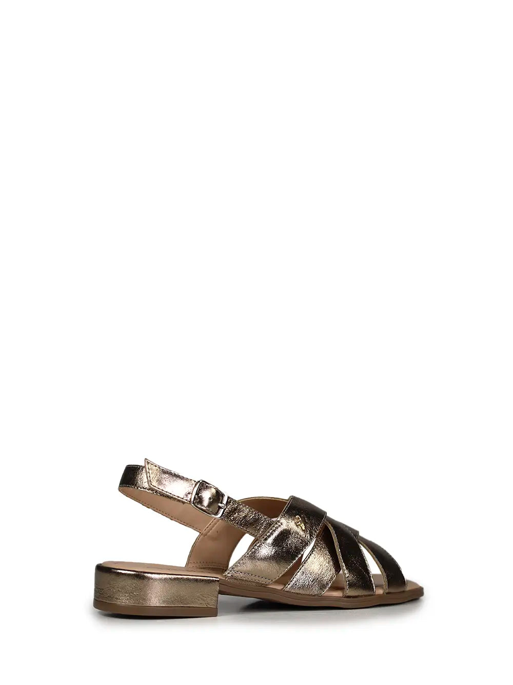 Silver Leather Sandal with Straps